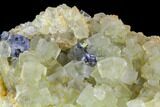 Yellow Cubic Fluorite Crystal Cluster with Galena - Morocco #104606-1